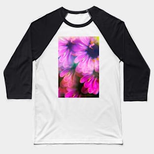 Colorful Zinnia Flowers Photographed Through A Prism Baseball T-Shirt